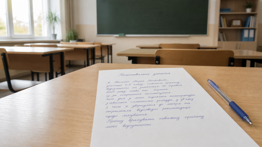 Пояснювальна записка в школу